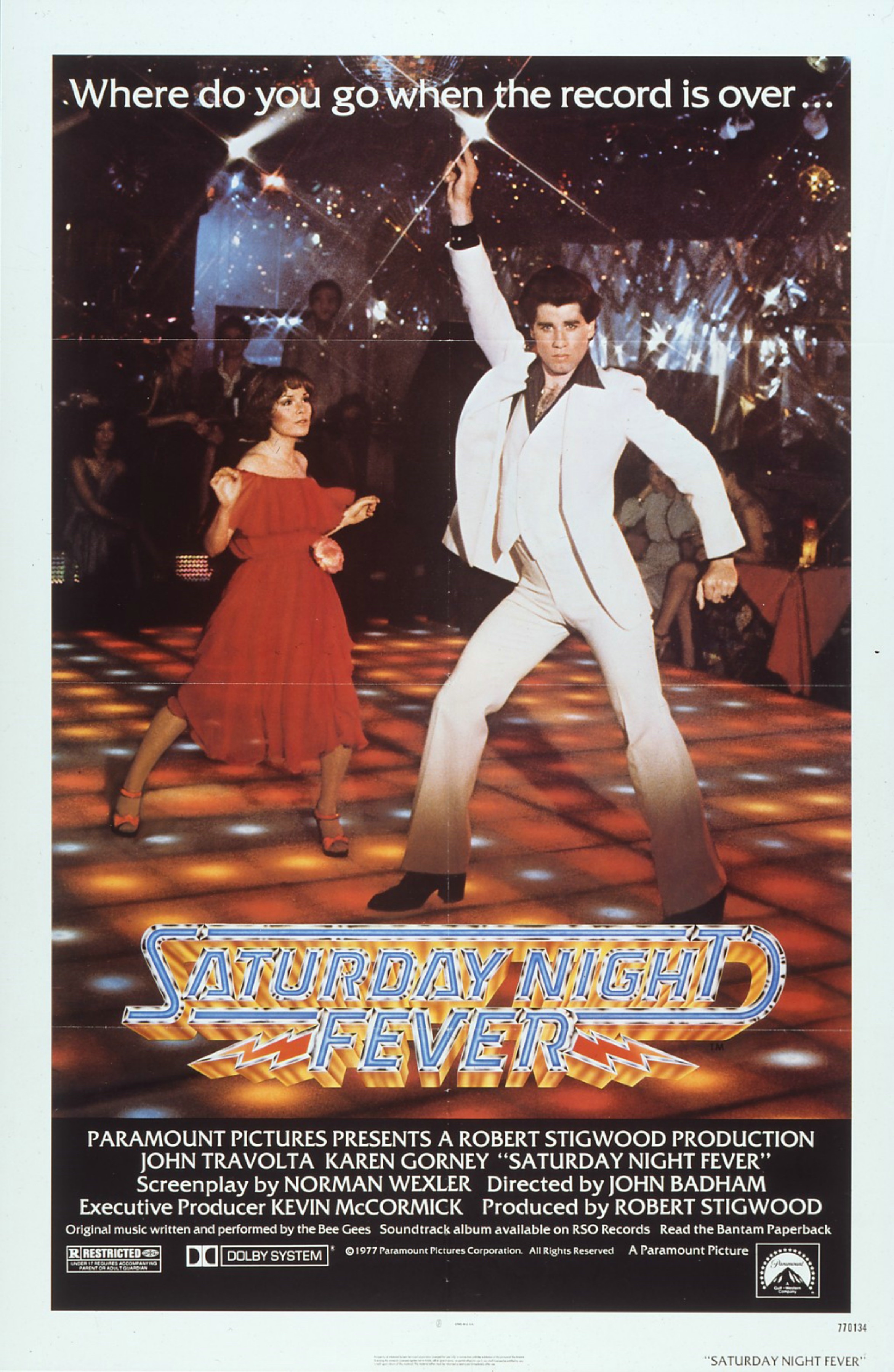 John Travolta and Karen Lynn Gorney in Saturday Night Fever (1977)