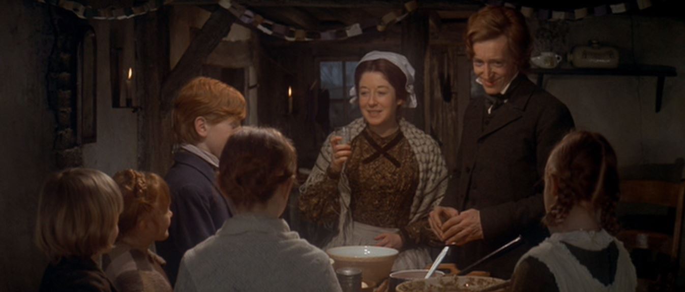 Richard Beaumont, David Collings, Frances Cuka, and Karen Scargill in Scrooge (1970)