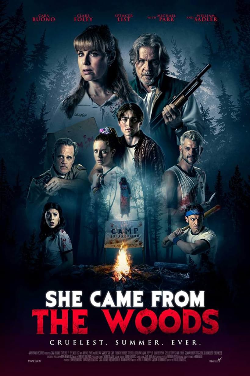 William Sadler, Cara Buono, Michael Park, Clare Foley, Ehad Berisha, and Adam Weppler in She Came from the Woods (2022)