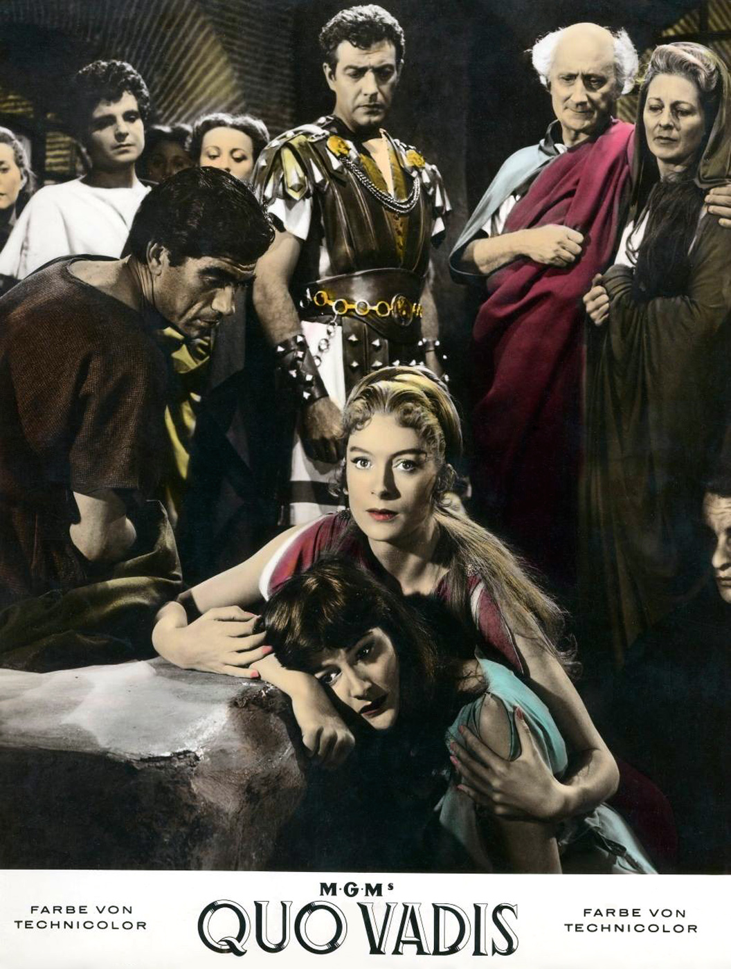 Deborah Kerr, Robert Taylor, Felix Aylmer, and Nora Swinburne in Quo Vadis (1951)