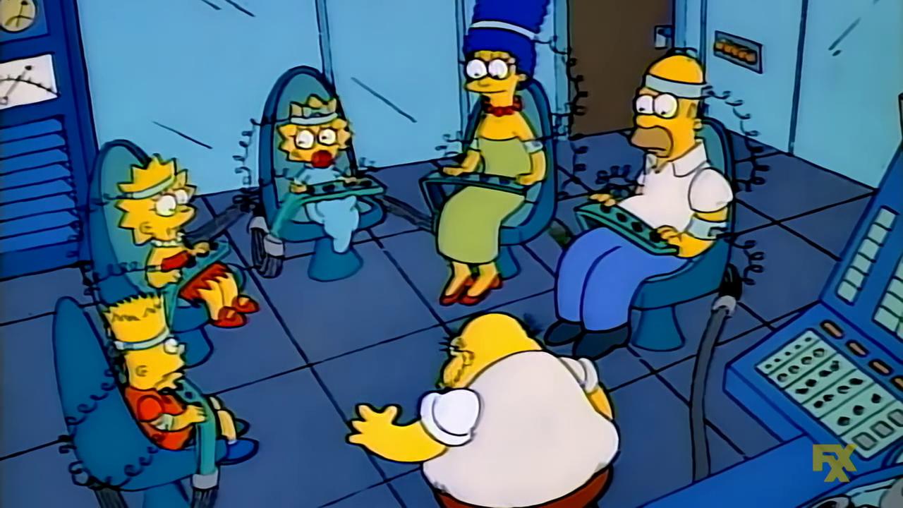 Julie Kavner, Nancy Cartwright, Dan Castellaneta, Harry Shearer, and Yeardley Smith in The Simpsons (1989)