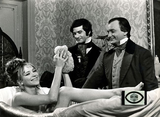 Michel Bouquet, Jean-Claude Brialy, and Anna Karina in Lamiel (1967)