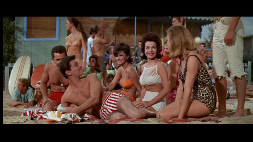 Frankie Avalon, Annette Funicello, John Ashley, and Delores Wells in Muscle Beach Party (1964)