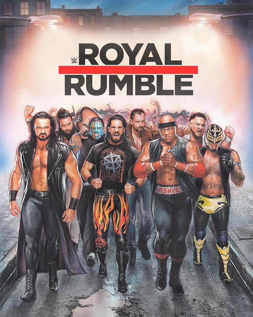 Rey Mysterio, Jeff Hardy, Joe Seanoa, Bobby Lashley, Colby Lopez, Drew McIntyre, Jonathan Good, and Jeff Sciullo in WWE Royal Rumble (2019)