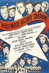 Humphrey Bogart, Alan Ladd, Bing Crosby, Bob Hope, Barbara Stanwyck, Betty Hutton, Robert Benchley, Carmen Cavallaro, William Demarest, Dona Drake, Diana Lynn, and Olga San Juan in Hollywood Victory Caravan (1945)