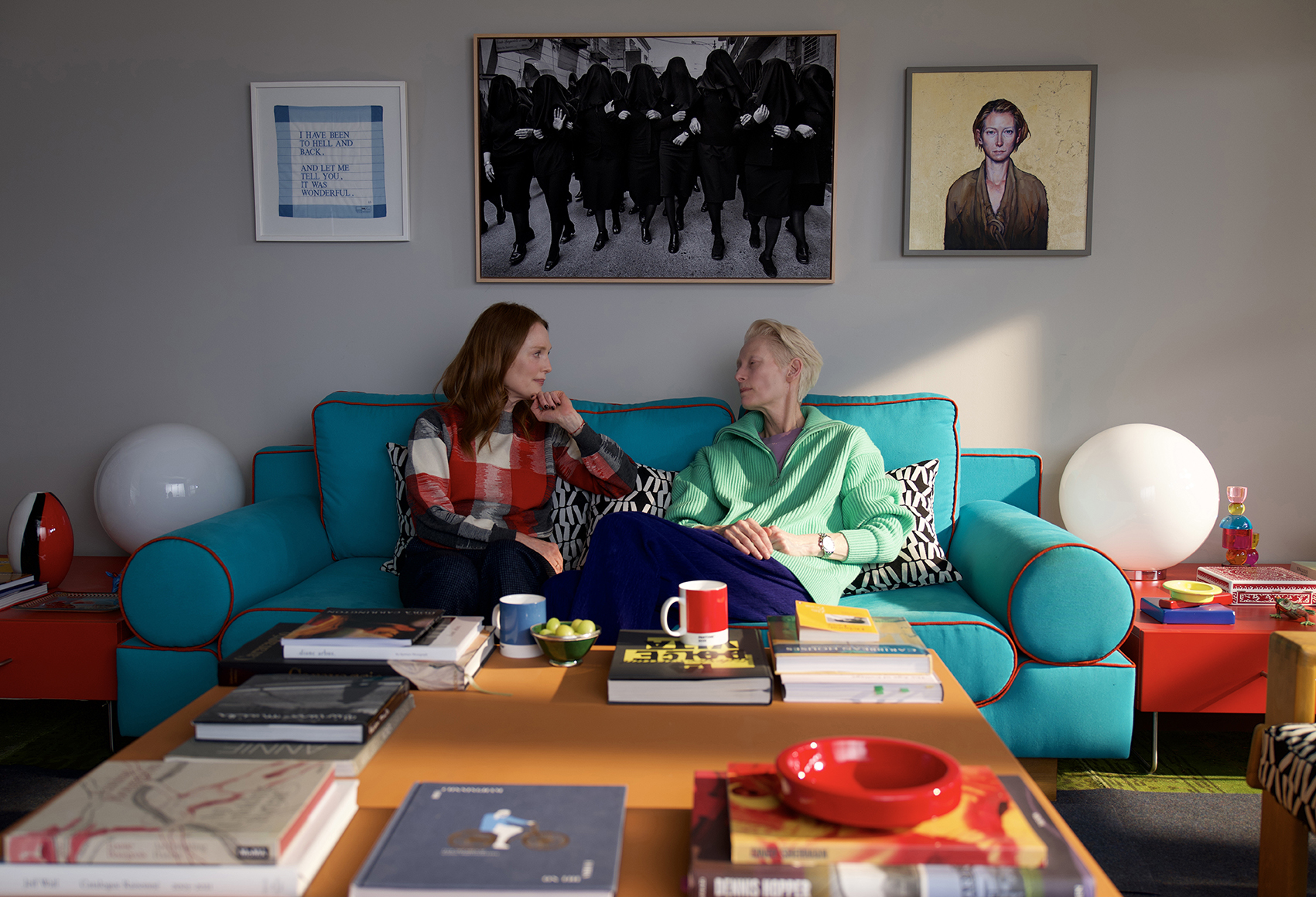 Julianne Moore and Tilda Swinton in The Room Next Door (2024)