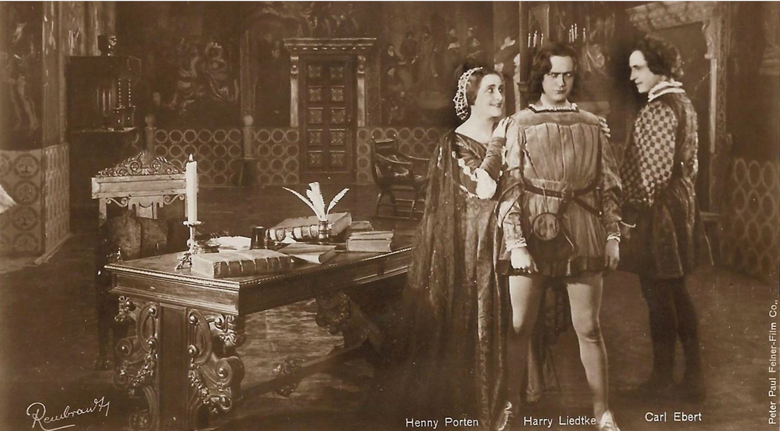 Carl Ebert, Harry Liedtke, and Henny Porten in Der Kaufmann von Venedig (1923)