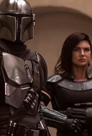 Pedro Pascal, Brendan Wayne, and Gina Carano in The Mandalorian (2019)