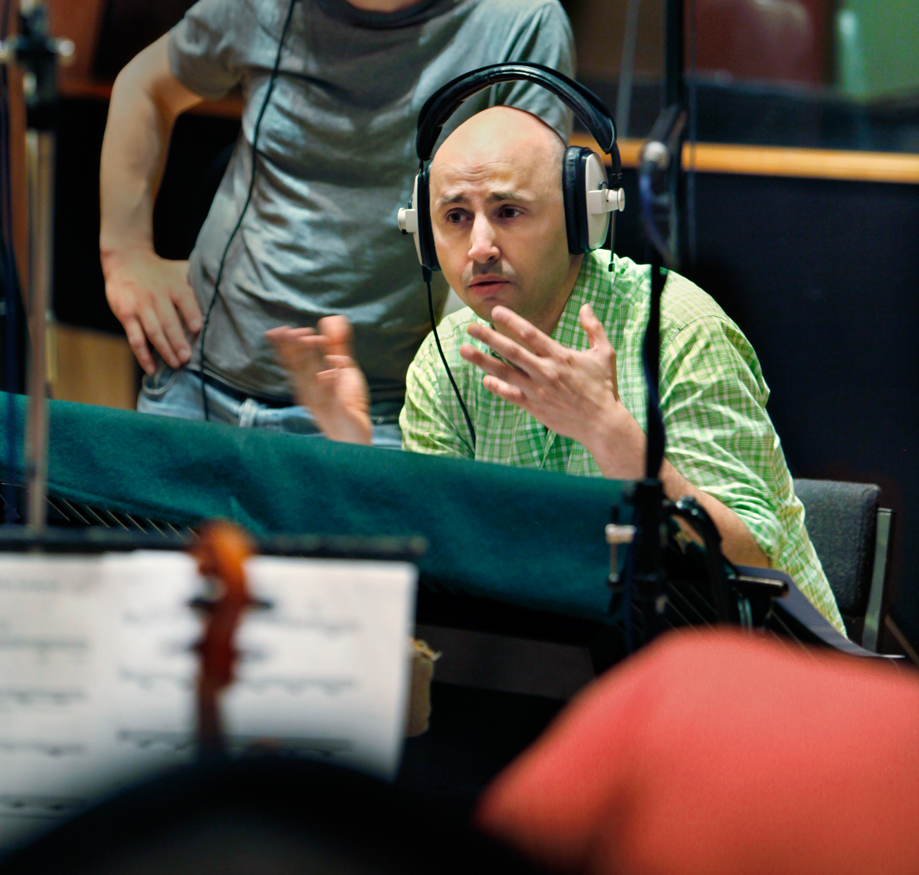 Dominik Scherrer At Angel Studios, London, recording the score for All About You