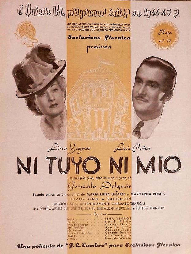 Luis Peña and Lina Yegros in Ni tuyo ni mío (1944)