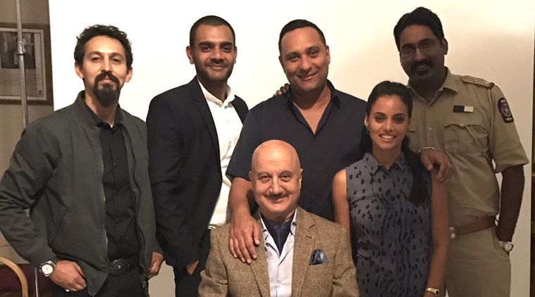 Anupam Kher and Russel Peters during the shoot of The Indian Detective