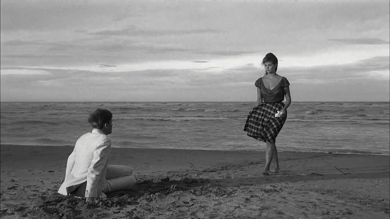 Claudia Cardinale and Jacques Perrin in Girl with a Suitcase (1961)