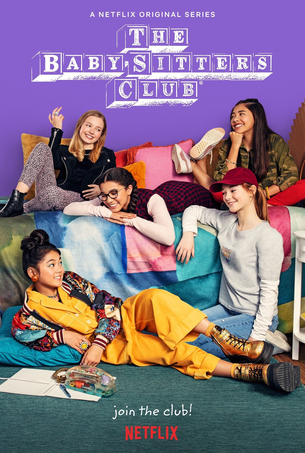 Momona Tamada, Malia Baker, Xochitl Gomez, Shay Rudolph, and Sophie Grace in The Baby-Sitters Club (2020)