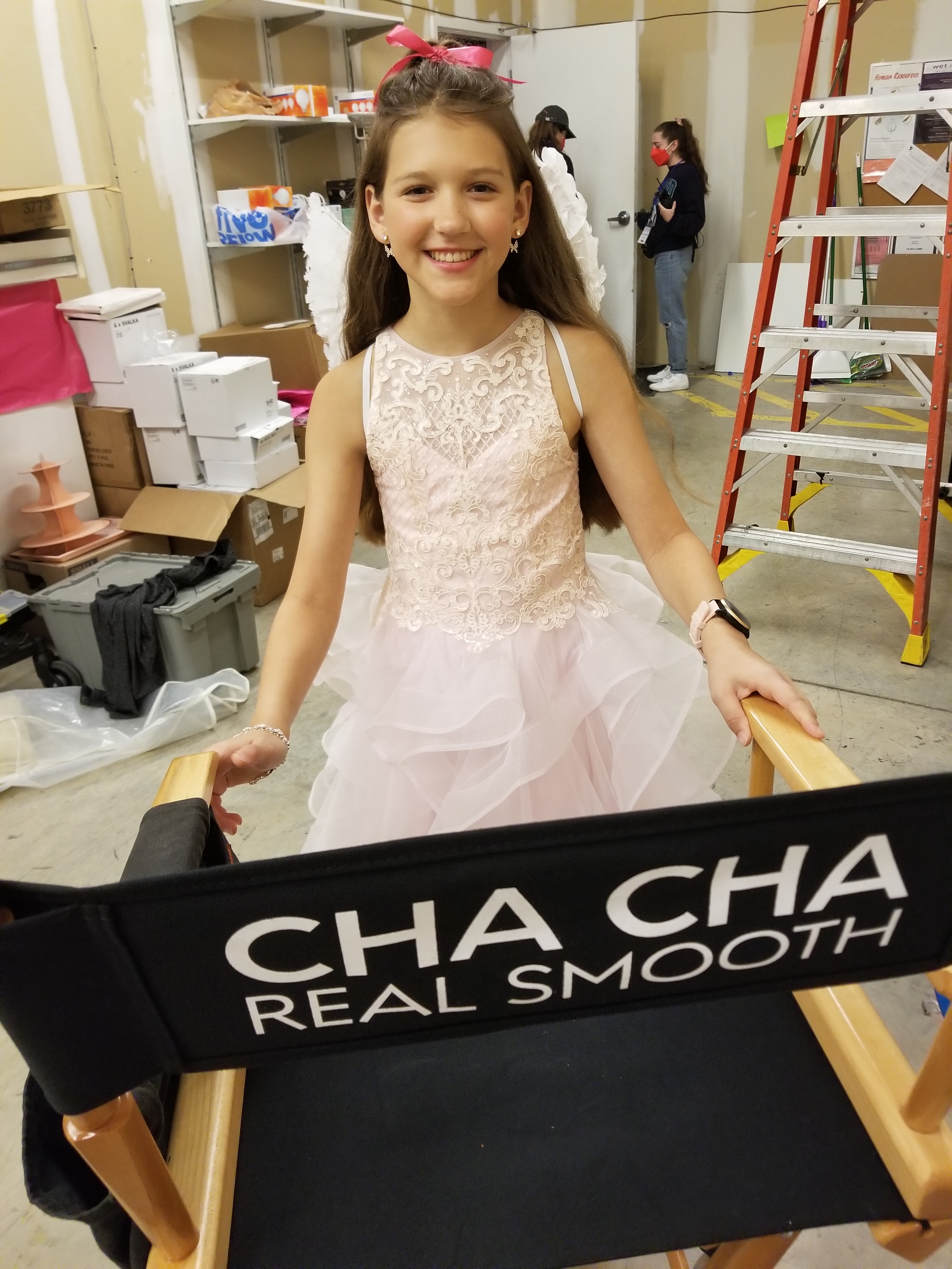 On set as Lexi Ray in Cha Cha Real Smooth