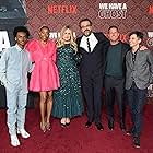 Jennifer Coolidge, Tig Notaro, Christopher Landon, David Harbour, Erica Ash, and Jahi Di'Allo Winston at an event for We Have a Ghost (2023)