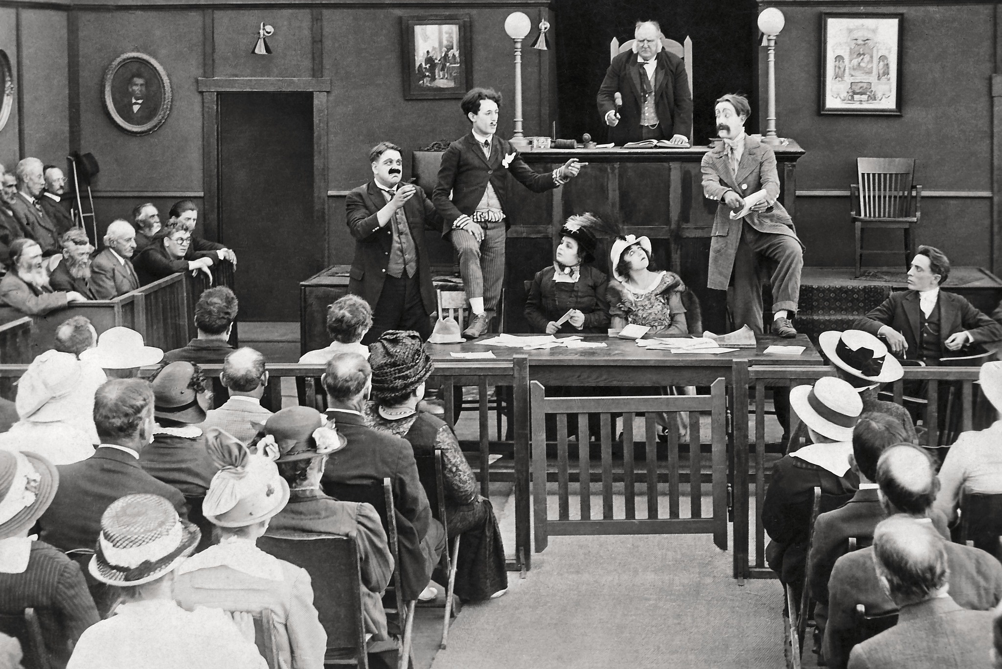 Bud Jamison, Harold Lloyd, Earl Mohan, 'Snub' Pollard, and Harry L. Rattenberry in Lonesome Luke, Lawyer (1917)