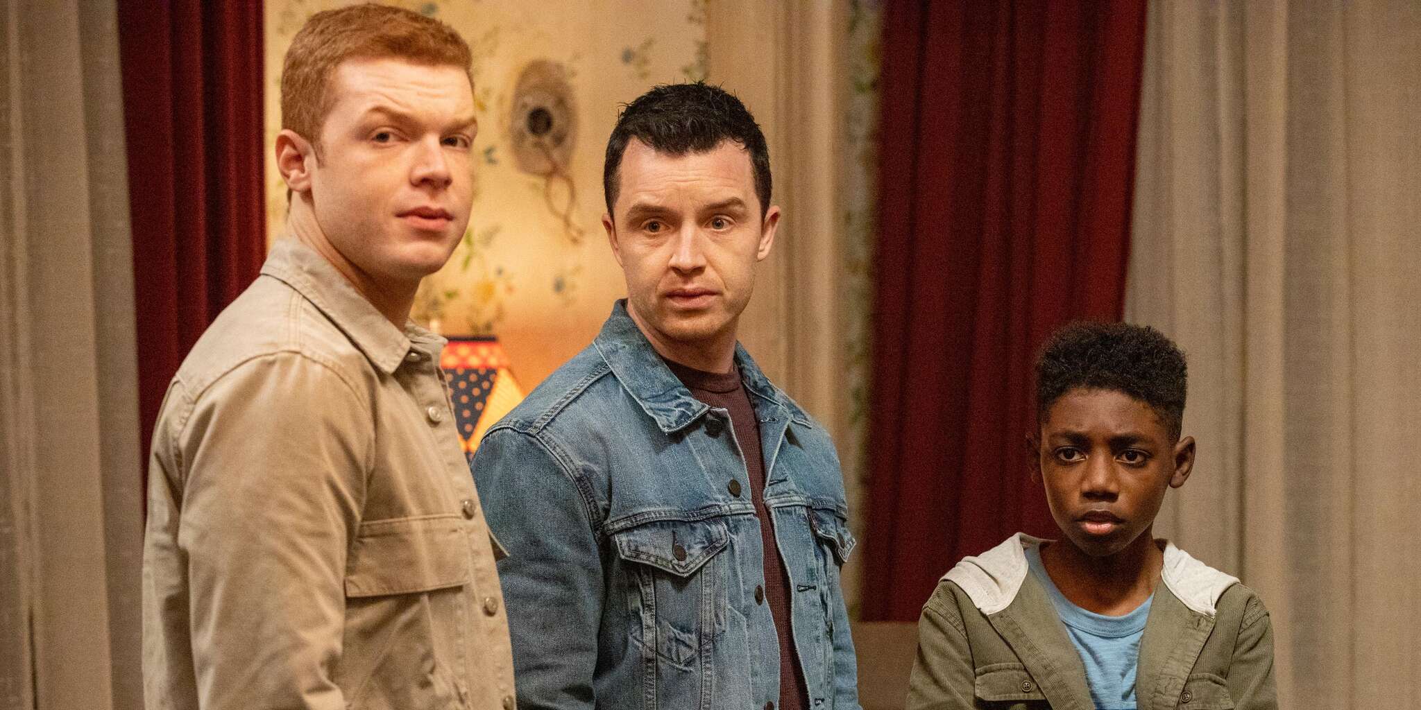 Noel Fisher, Cameron Monaghan, and Christian Isaiah in Two at a Biker Bar, One in the Lake (2021)