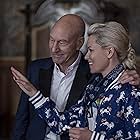 Patrick Stewart and Elizabeth Banks in Charlie's Angels (2019)