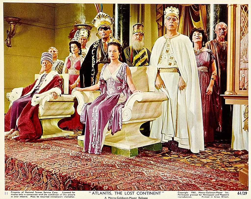 Frank DeKova, Edward Platt, Edgar Stehli, and Joyce Taylor in Atlantis: The Lost Continent (1961)