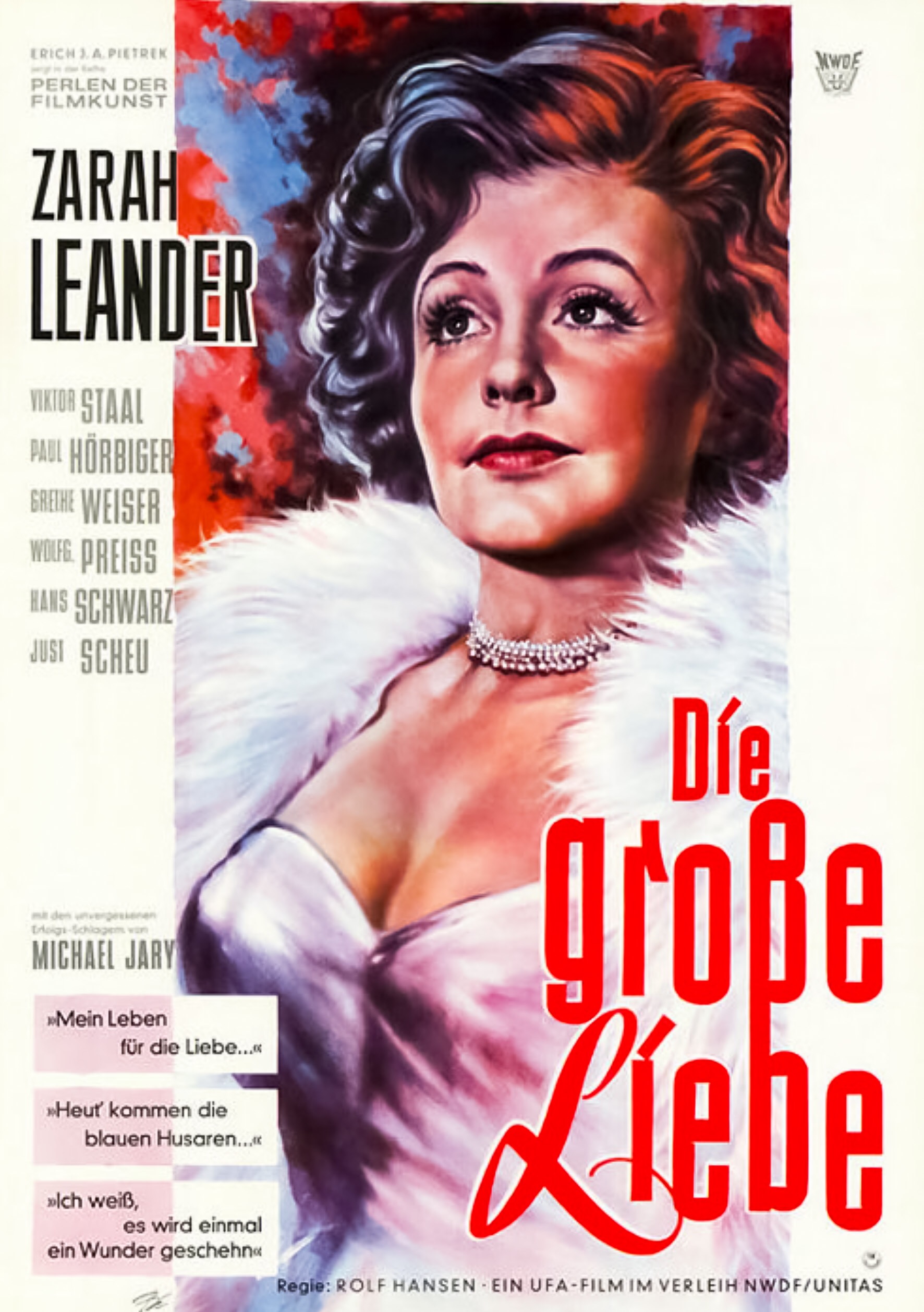 Wolfgang Preiss, Rolf Hansen, Paul Hörbiger, Michael Jary, Zarah Leander, Just Scheu, Hans Schwarz Jr., Viktor Staal, Grethe Weiser, and Heinz Bonné in Die große Liebe (1942)