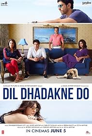 Shefali Shah, Anil Kapoor, Farhan Akhtar, Priyanka Chopra Jonas, Anushka Sharma, and Ranveer Singh in Dil Dhadakne Do (2015)