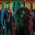 Scott Adkins, Tommy Flanagan, Elliot James Langridge, and Sally Collett in The Intergalactic Adventures of Max Cloud (2020)