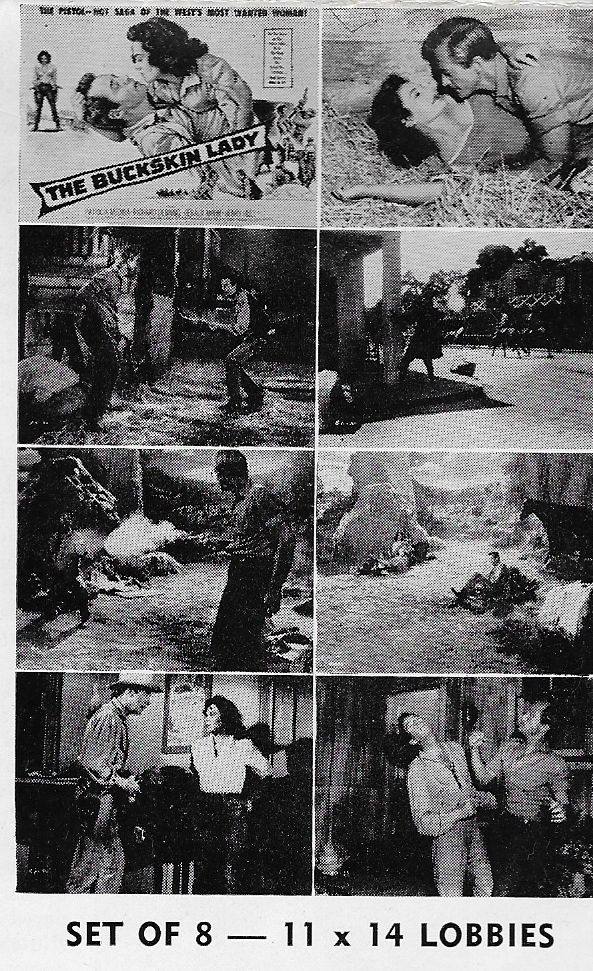 Richard Denning, Henry Hull, Patricia Medina, Gerald Mohr, Richard Reeves, Frank Sully, and Hank Worden in The Buckskin Lady (1957)