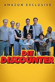 Marc Hosemann, Merlin Sandmeyer, Klara Lange, Marie Bloching, Bruno Alexander, Ludger Bökelmann, Nura Habib Omer, and David Ali Rashed in Die Discounter (2021)