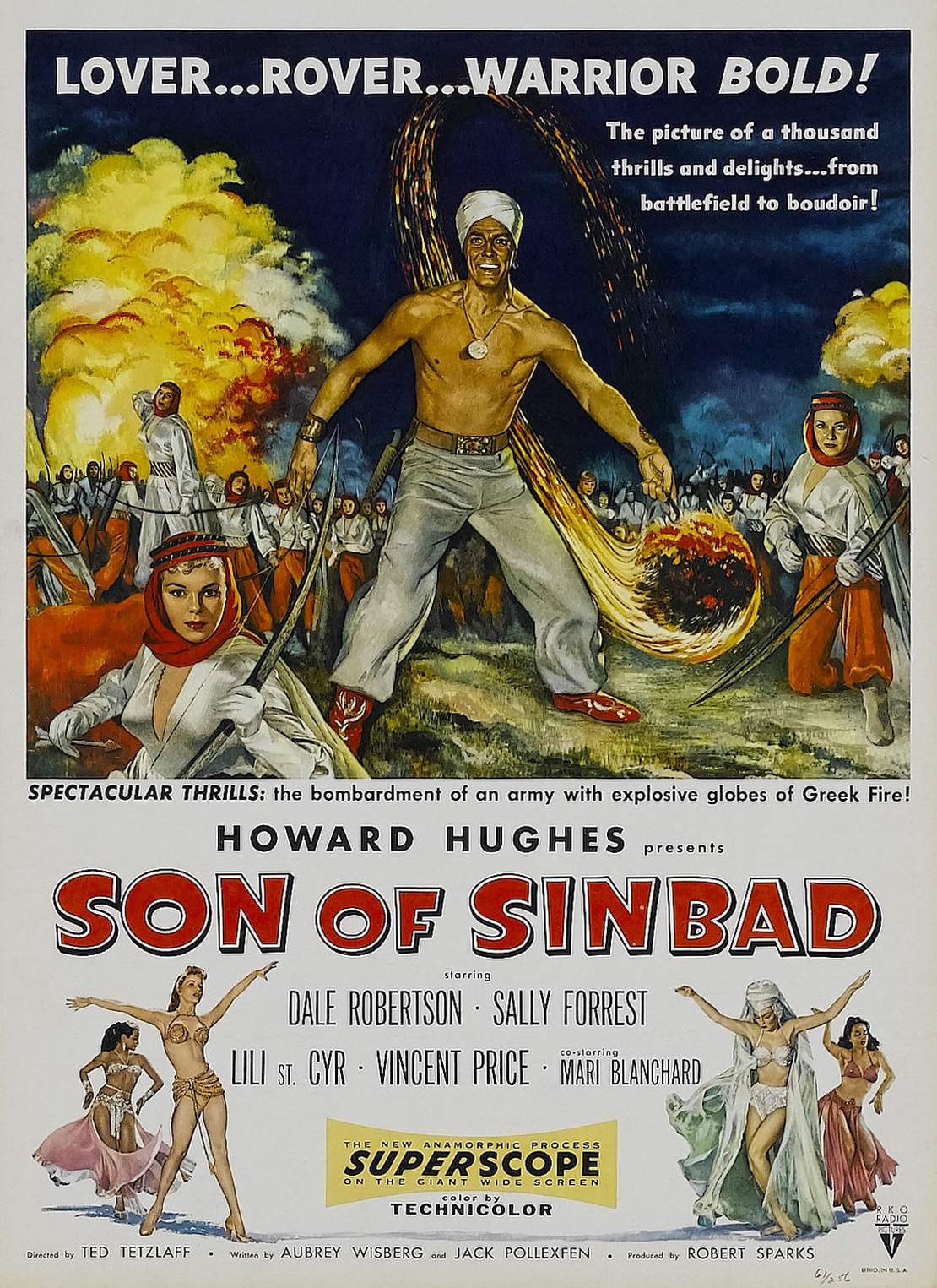 Sally Forrest, Dale Robertson, and Lili St. Cyr in Son of Sinbad (1955)