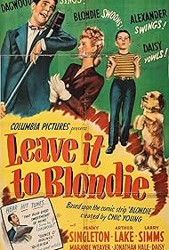 Arthur Lake, Larry Simms, Penny Singleton, and Daisy in Leave It to Blondie (1945)