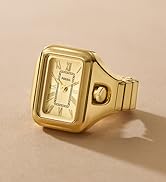 Fossil Women's Quartz Stainless Steel Two-Hand Watch Ring, Color: Gold Raquel (Model: ES5343)