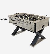 Sunnydaze Delano Foosball Table with Gray Distressed Wood Look - 54.5-Inch Indoor Heavy Duty Socc...