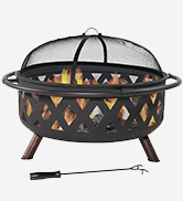 Sunnydaze Black Crossweave Wood Burning Fire Pit - 36-Inch