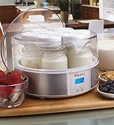 Euro Cuisine Yogurt Maker - YMX650 Automatic Digital Yogurt Maker Machine with Set Temperature - ...