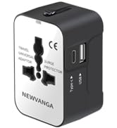 Travel Adapter, Worldwide All in One Universal Travel Adapter Wall Charger AC Power Plug Adapter 