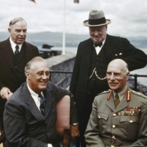 Mackenzie King, Franklin D. Roosevelt, Winston Churchill, and the Earl of Athlone at La Citadelle