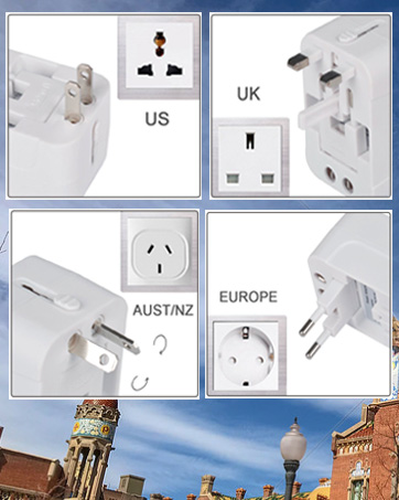 worldwide plug adapter plug A/G/C/I US AUS UK EUROPE