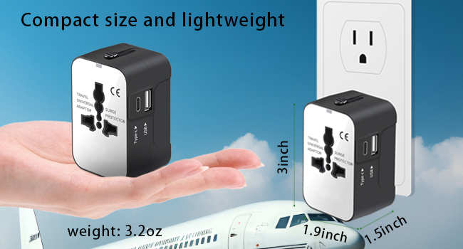 compact size lightweight save space travel essential small portable easy to carry mini plug adapter