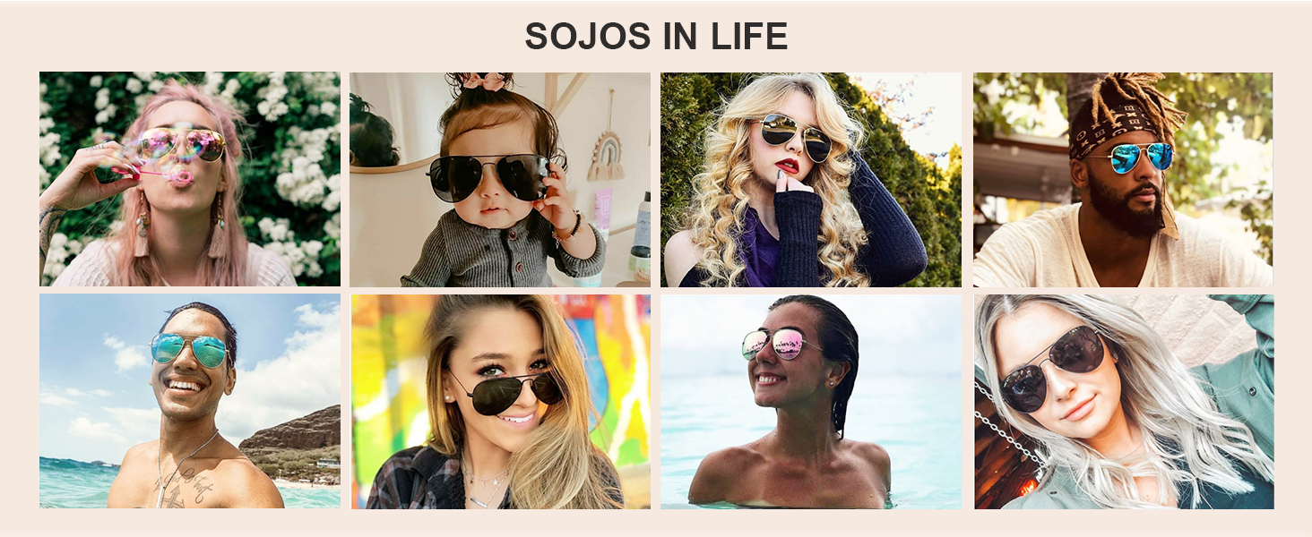 SOJOS Classic Polarized Sunglasses for Men Women Vintage Retro Style SJ1054