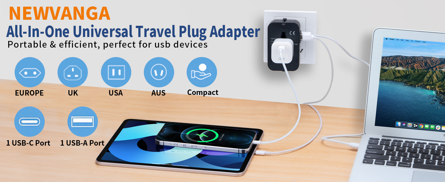 universal travel adapter international plug adapter worldwide wall charger power adapter converter