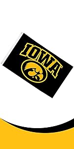 University of Iowa flag, school, college, students, fans, alumni, Hawkeyes, Herky the Hawk 