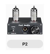 Fosi Audio P2 Headphone Amplifier Vacuum Tube Headphone Amp Mini Hi-Fi Stereo Audio with Low Grou...