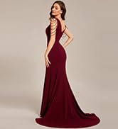 Ever-Pretty Women's V Neck Sleeveless Bodycon Split Maxi Evening Dresses 01670