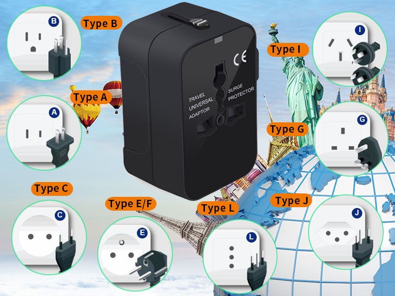 all in one universal international plug outlet converter power adapter charger TYPE G C A I B N L E