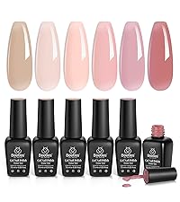 Beetles Gel Nail Polish Kit, 6 PCS Jelly Gel Polish Nude Pink Color Gel