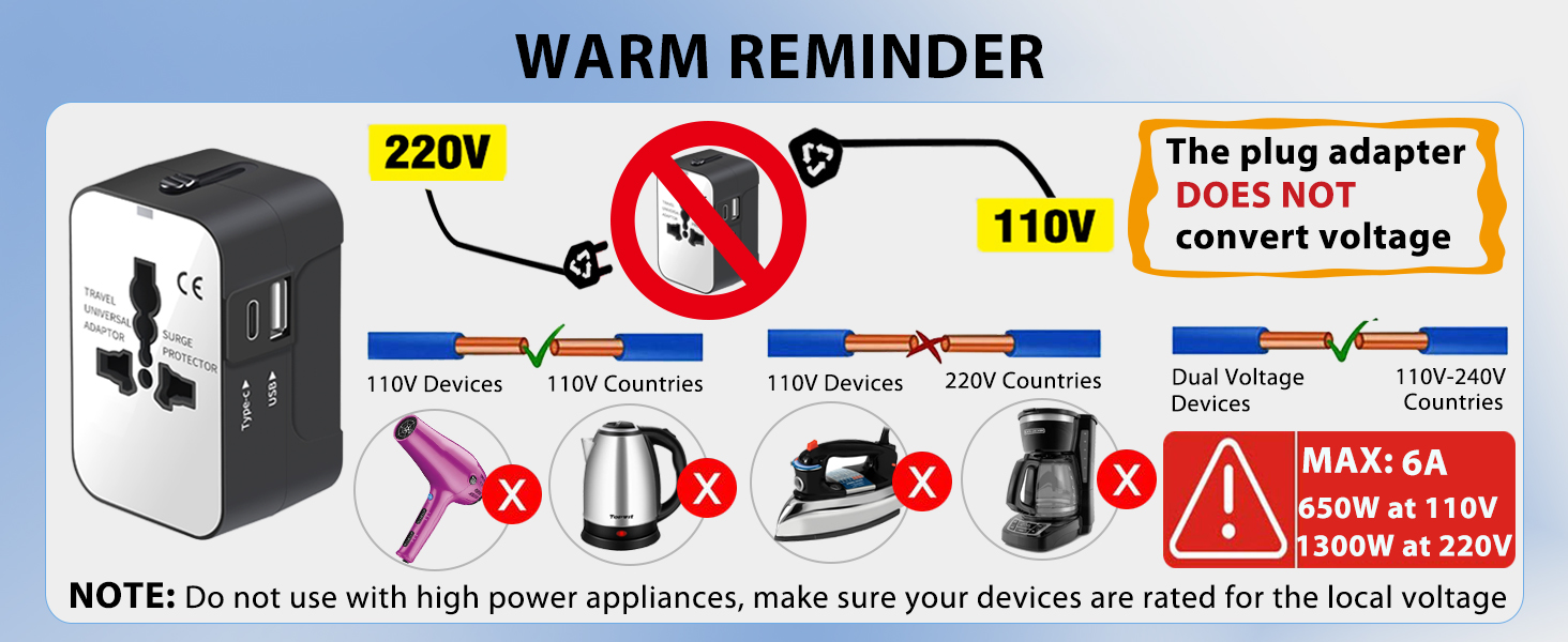 use with low power appliances support dual voltage can not convert voltage