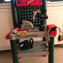 Workbench and Bosch tools as pictured would make perfect Christmas present some of tools battery operated(bought extras) work bench comes with original tools as well as separately brought Bosch battery tools