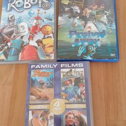 Childrens DVDs 2 single one double for the whole family all used once in very good condtion £ 3 for all collection only