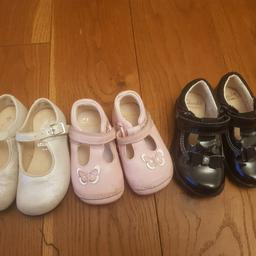 Start-rite size 4
Clarks pink first shoe size 3F
Clarks black light up size 4E
Open to offices 
Let me know which 1 you are interested in.