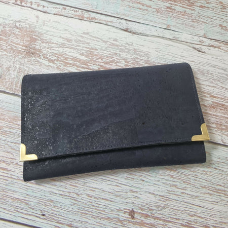 Large Cork Wallet- Navy Blue Cork